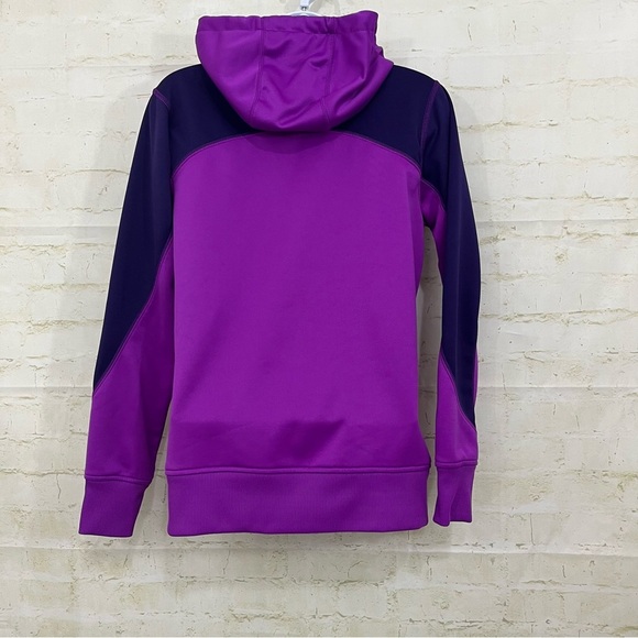 Reebok Purple Color Block Zipper Hooded Fleece Jacket - Picture 8 of 14